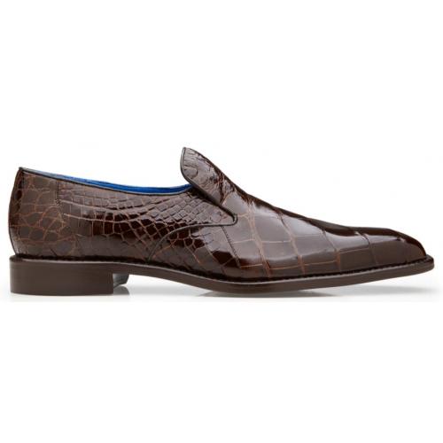 Belvedere Genova Men's Alligator Leather Loafers in Chocolate Brown - Image 2