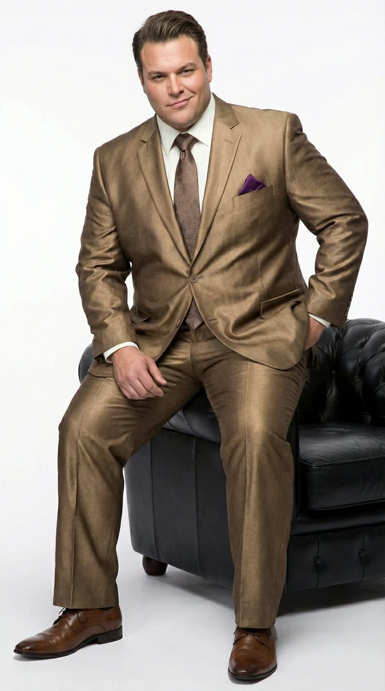 Mens Gold Brown Tan Beige Khaki Bronze Formal Suit – Luxury Metallic Finish Wedding and Prom Suit for Men - Image 13