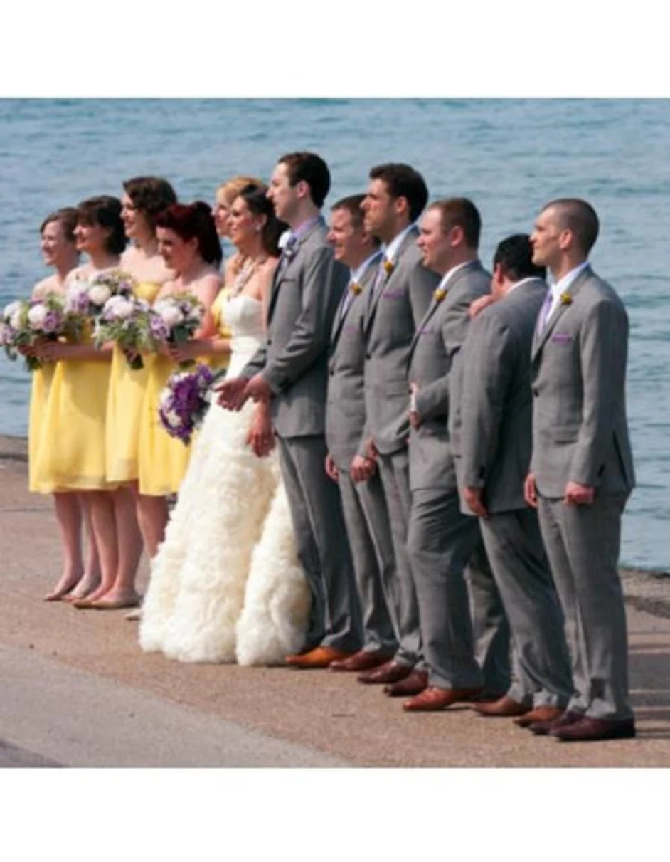 Men's Gray One Chest Pocket Beach Wedding Attires Menswear