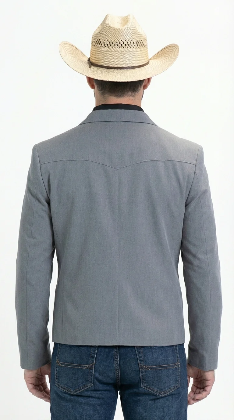 Mens Gray Western Blazer Set – Cowboy Style Jacket and Pants Outfit Classic Country Western Suit - Image 2