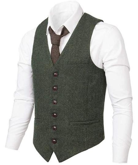 Mens Green Tweed Suit - Green Suit - Winter Fabric