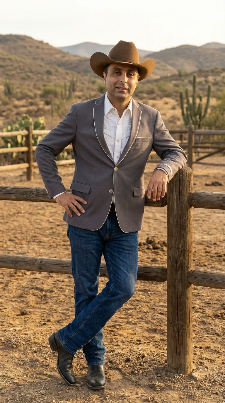 Mens Grey and White Trim Western Blazer – Classic Fit Cowboy Style Contrast Trim Dress Jacket - Image 8