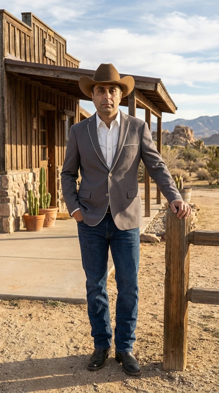 Mens Grey and White Trim Western Blazer – Classic Fit Cowboy Style Contrast Trim Dress Jacket - Image 9