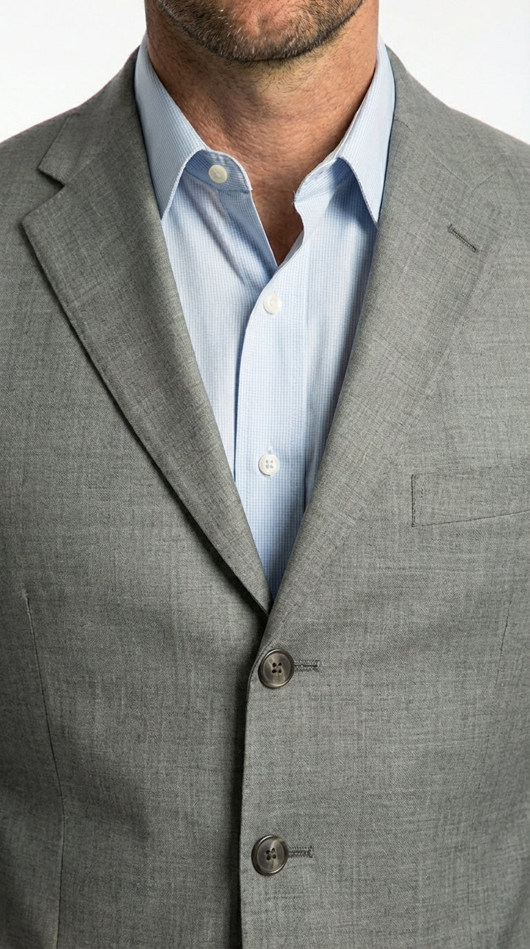 Mens Grey Western Three Button Blazer – Classic Cowboy Style Formal Jacket Business Casual Sport Coat - Image 7