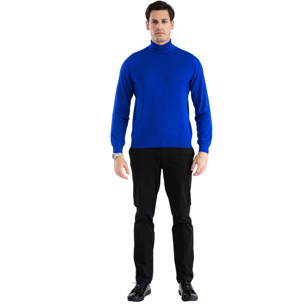 MENS INDIGO PULLOVER TURTLENECK SWEATER - Image 2