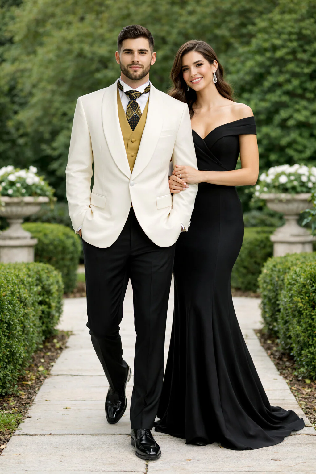 Men's Ivory Dinner Jacket Shawl Collar Formal Wear One Button - Image 8