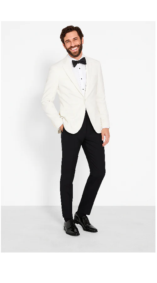 Men'S Ivory Dinner Jacket Slim Fit Blazer Cream Off White - Image 3