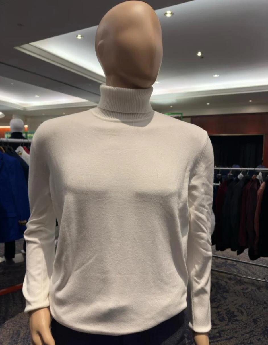Men's Ivory Turtleneck Sweater – Classic Slim Fit Knit Pullover for Winter Elegance - Cream - Image 5