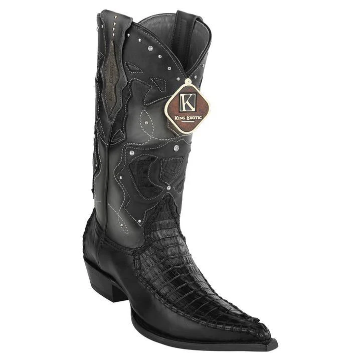Men's King Exotic Boots Baby Caiman 3x Toe Black – Refined Edge, Bold Feel