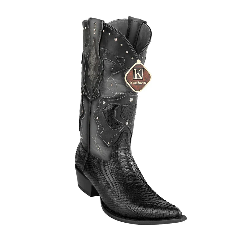 Men's Genuine Python 3x Toe Boots by King Exotic Boots