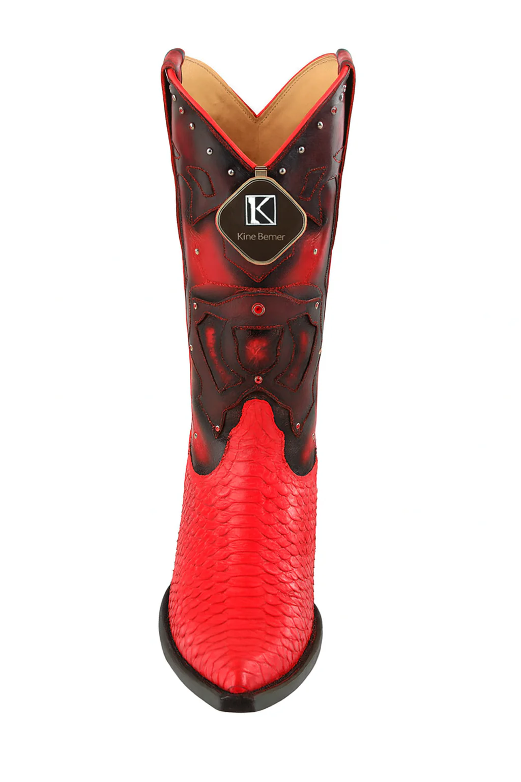 Men's King Exotic Boots Genuine Python 3x Toe Red (495vf5712) - Image 5