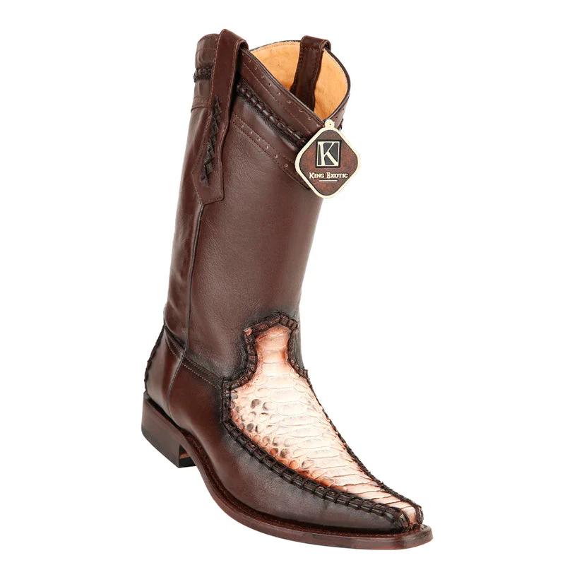 Men's King Exotic Boots Genuine Python European Toe Natural