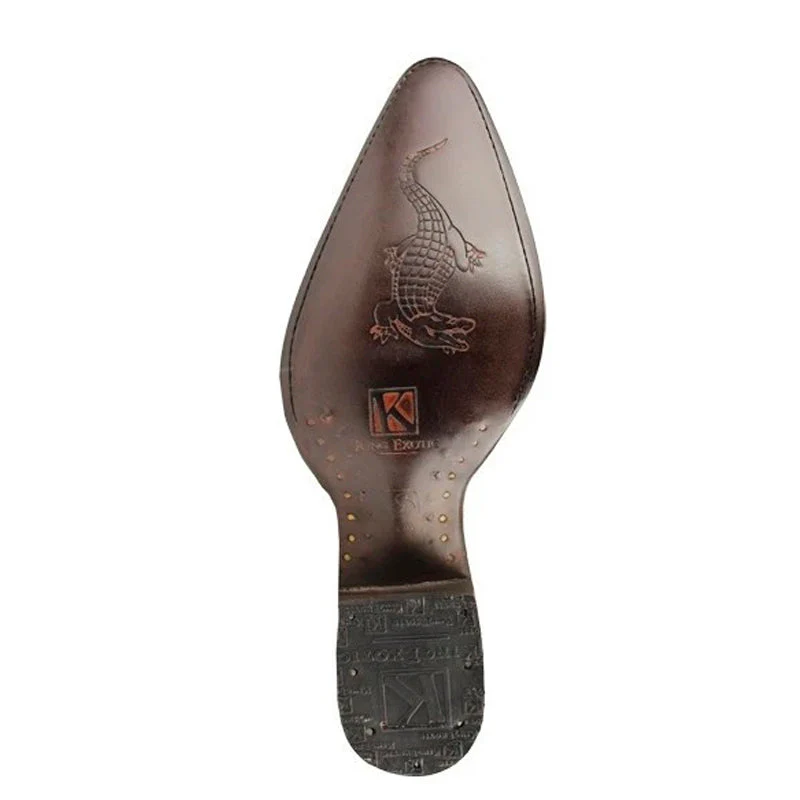 Mens King Exotic Caiman Hornback Cowboy Boots Brown (4980207) by King Exotic Boots - Image 3