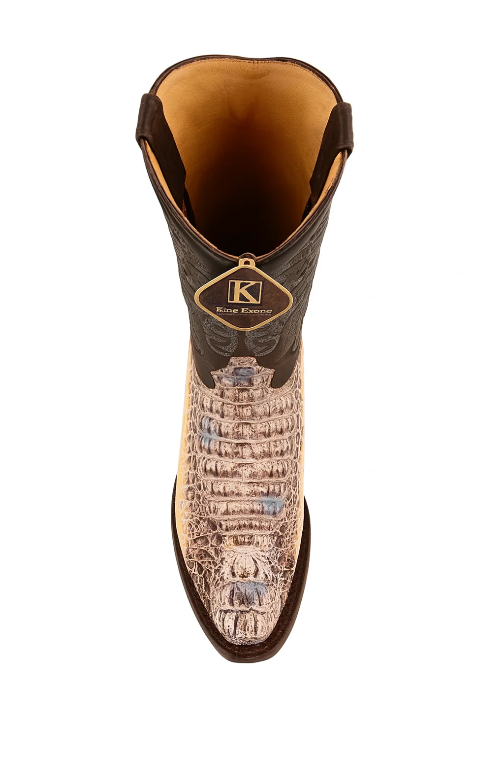 Mens King Exotic Caiman Hornback Cowboy Boots Natural (4980249) - Image 5