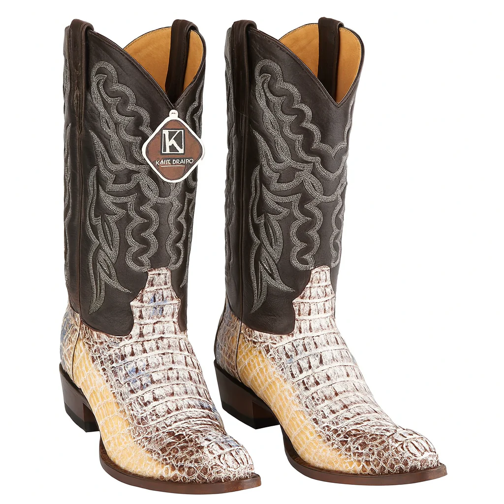 Mens King Exotic Caiman Hornback Cowboy Boots Natural (4980249) - Image 7