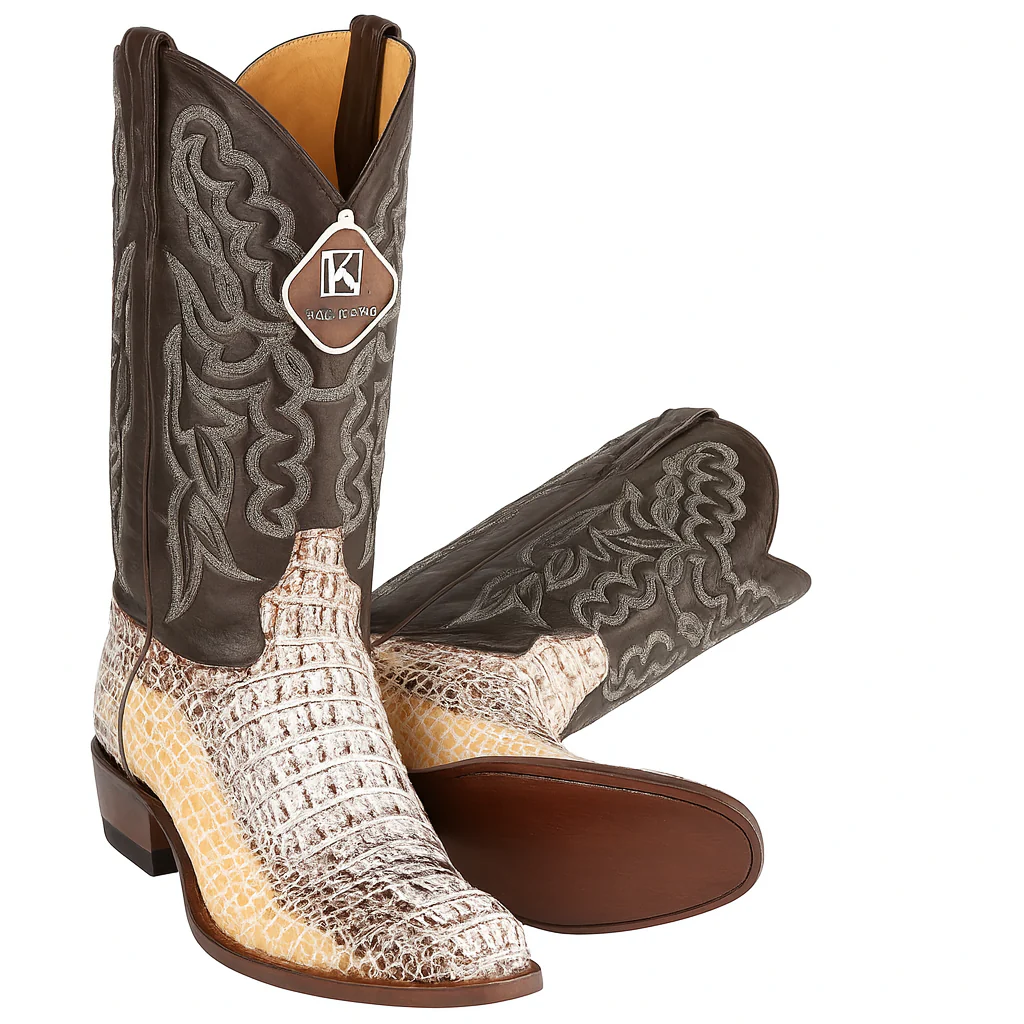 Mens King Exotic Caiman Hornback Cowboy Boots Natural (4980249) - Image 8
