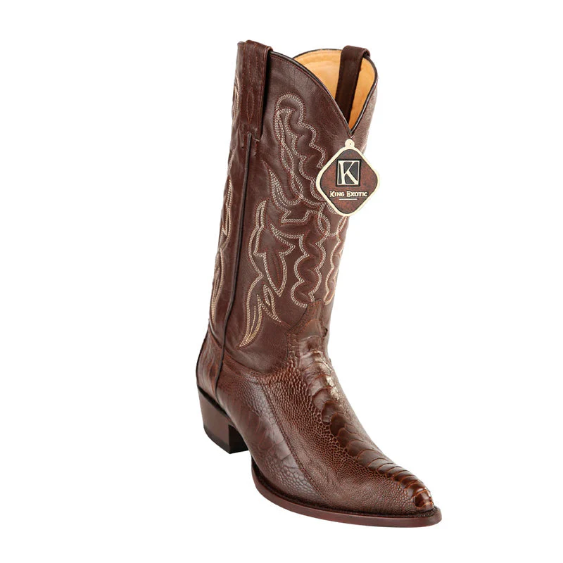 Mens King Exotic Ostrich Leg Boots Brown (4980507) by King Exotic Boots