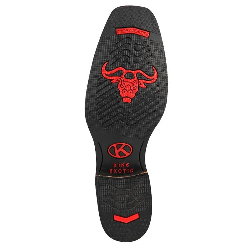 King Exotic Ostrich Leg Boots with Rubber Sole & Square Toe - Image 2