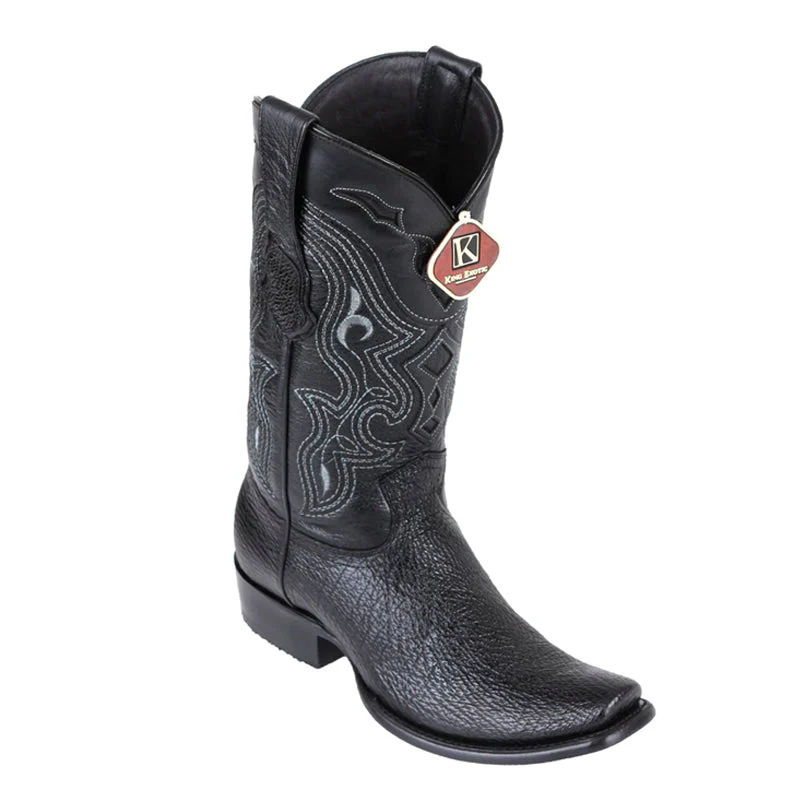 Men's King Exotic Sharkskin Boots Dubai Toe Handcrafted Black