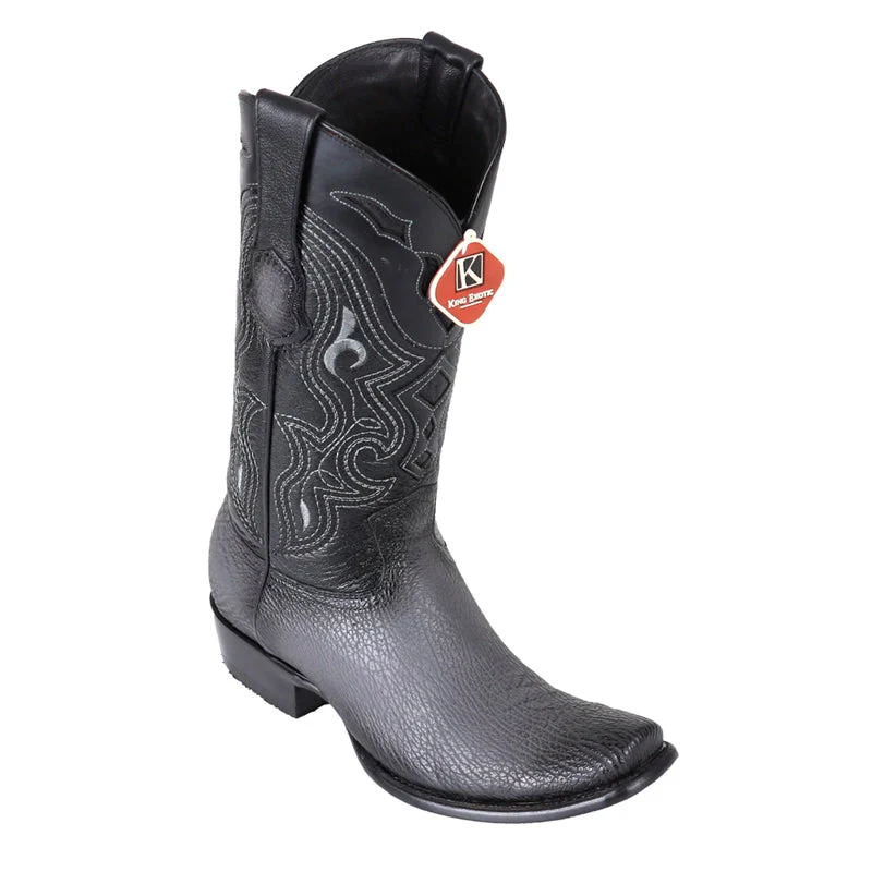 Men's King Exotic Sharkskin Boots Dubai Toe Handcrafted Faded Gray