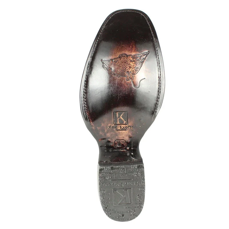 Men's King Exotic Stingray Boots Full Rowstone Dubai Toe Handmade Black - Image 2