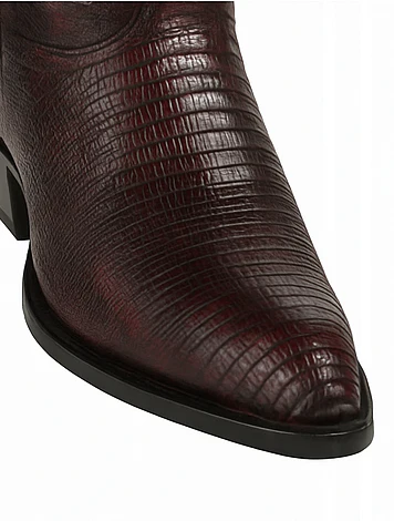 Mens King Exotic Teju Lizard Western Boots Black Cherry (4980718) - Image 3