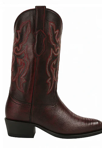 Mens King Exotic Teju Lizard Western Boots Black Cherry (4980718) - Image 4
