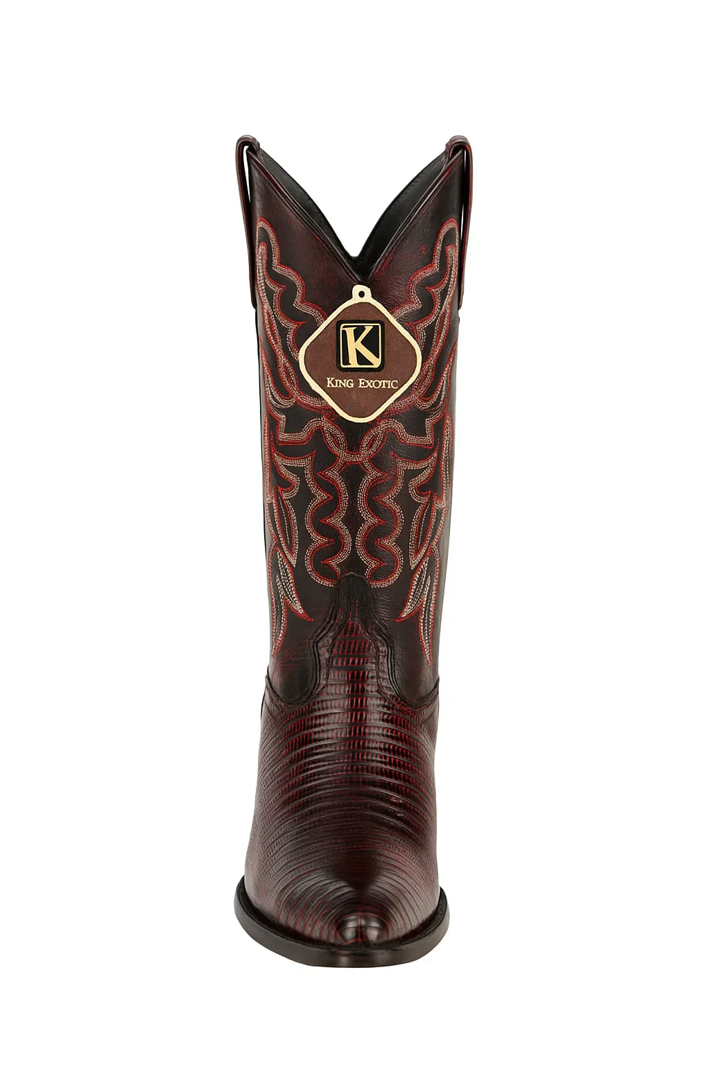 Mens King Exotic Teju Lizard Western Boots Black Cherry (4980718) - Image 5