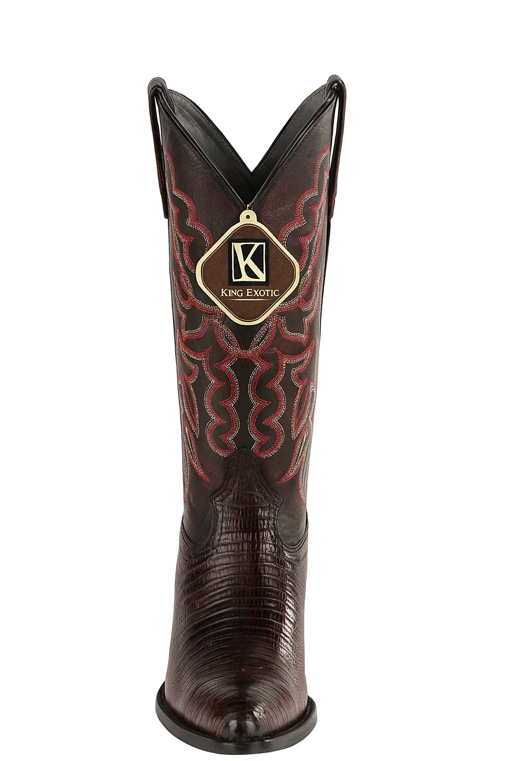 Mens King Exotic Teju Lizard Western Boots Black Cherry (4980718) - Image 6