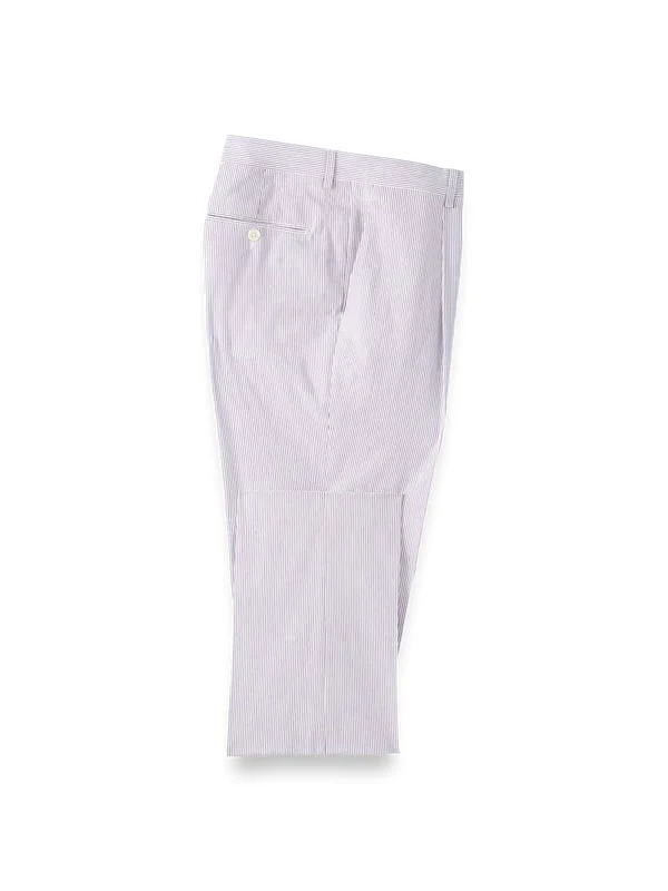 Mens Lavender Seersucker Suit Blazer + Pants Cotton Fabric - Summer Fabric in Purple color - Image 6