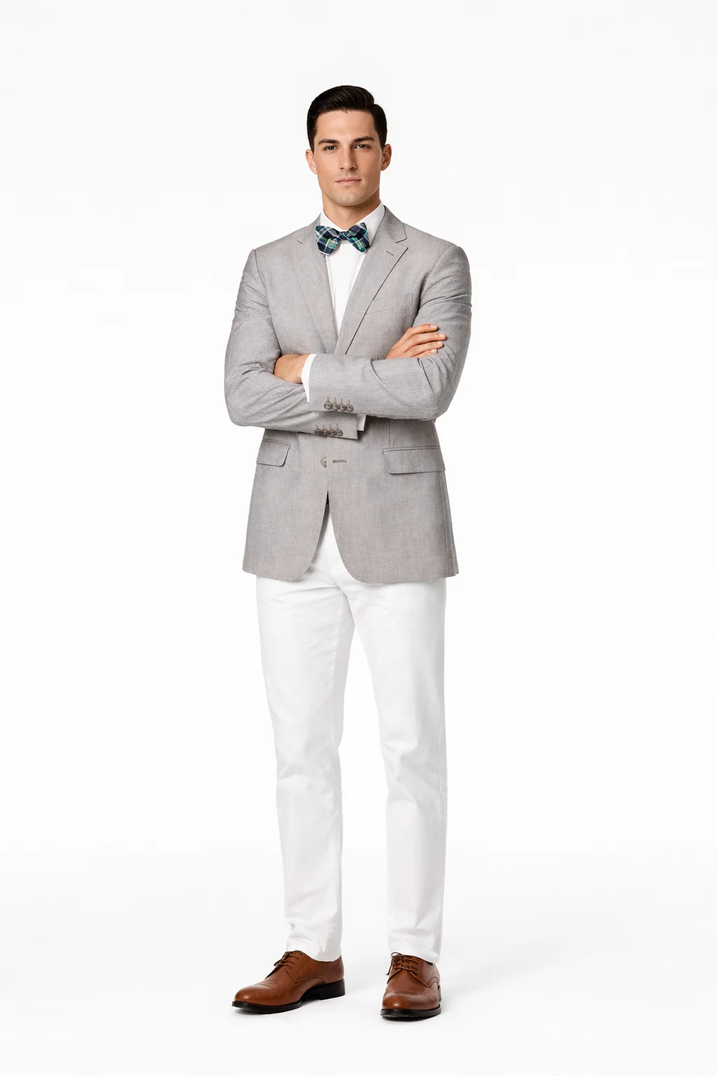 Men'S Linen 2 Button Sport Coat Classic Fit Grey Blazer - Image 5