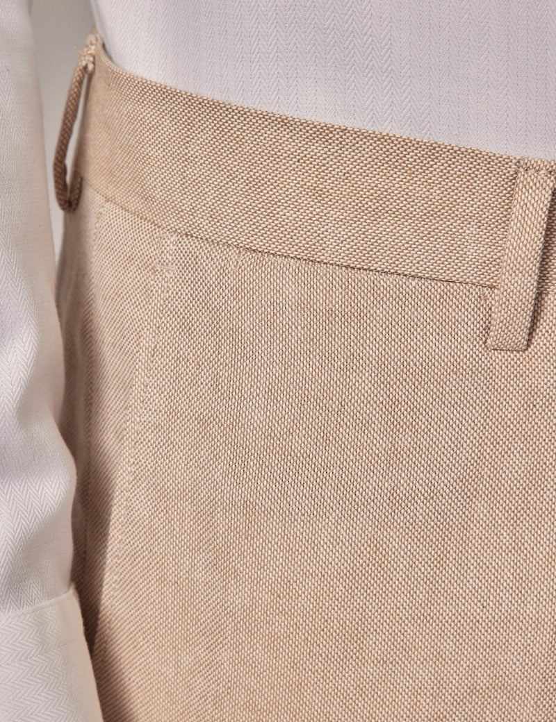 Mens Linen Suit For Beach Wedding - Summer Slim Suit in Stone - Image 6