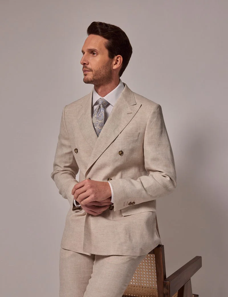 Mens Linen Suit For Beach Wedding - Summer Suit in Cream - Image 2