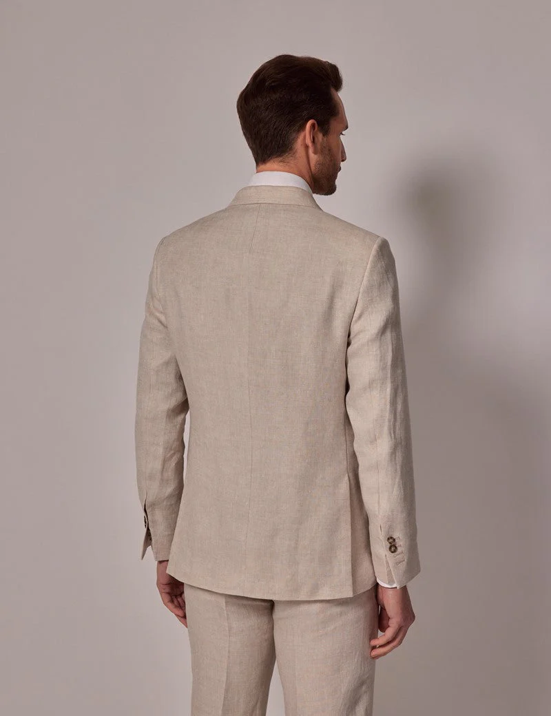 Mens Linen Suit For Beach Wedding - Summer Suit in Cream - Image 3