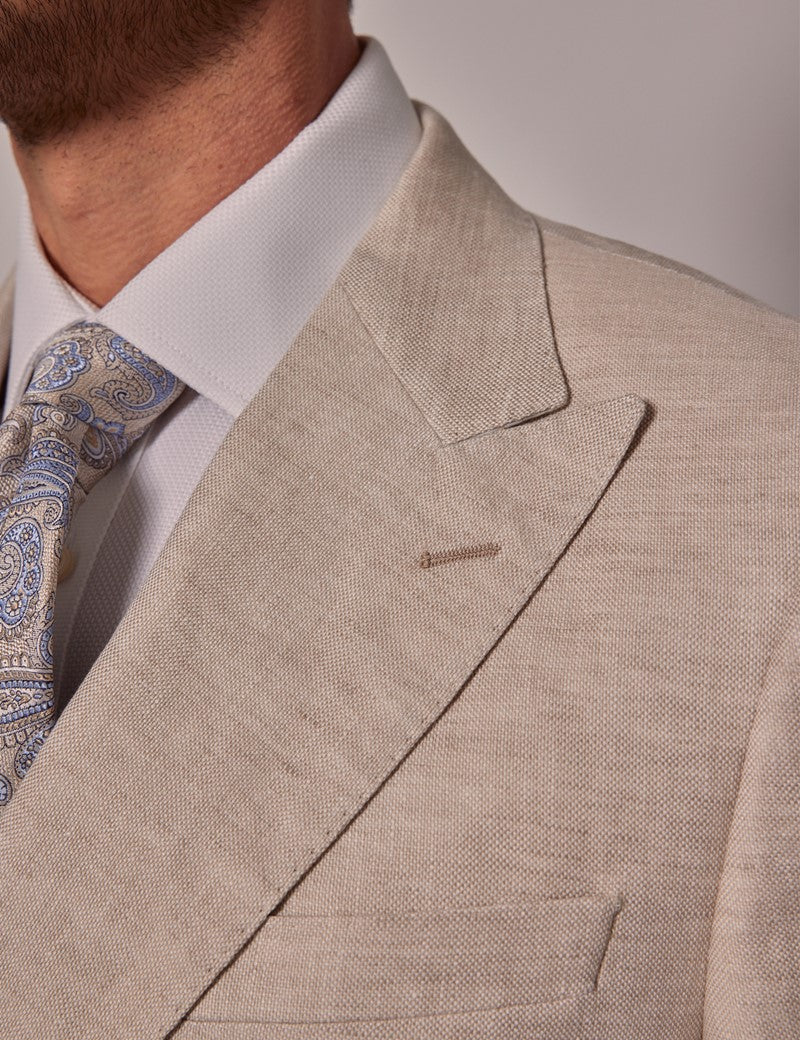 Mens Linen Suit For Beach Wedding - Summer Suit in Cream - Image 6