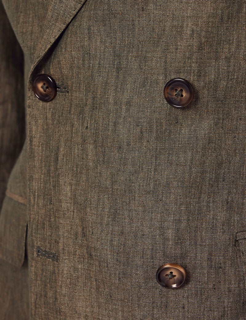 Mens Linen Suit For Beach Wedding - Summer Suit in Dark Green Tailored Fit - Image 8
