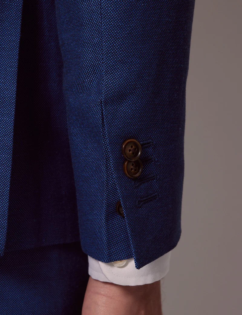 Mens Linen Suit For Beach Wedding - Summer Suit in Royal Blue Slim Fit - Image 11