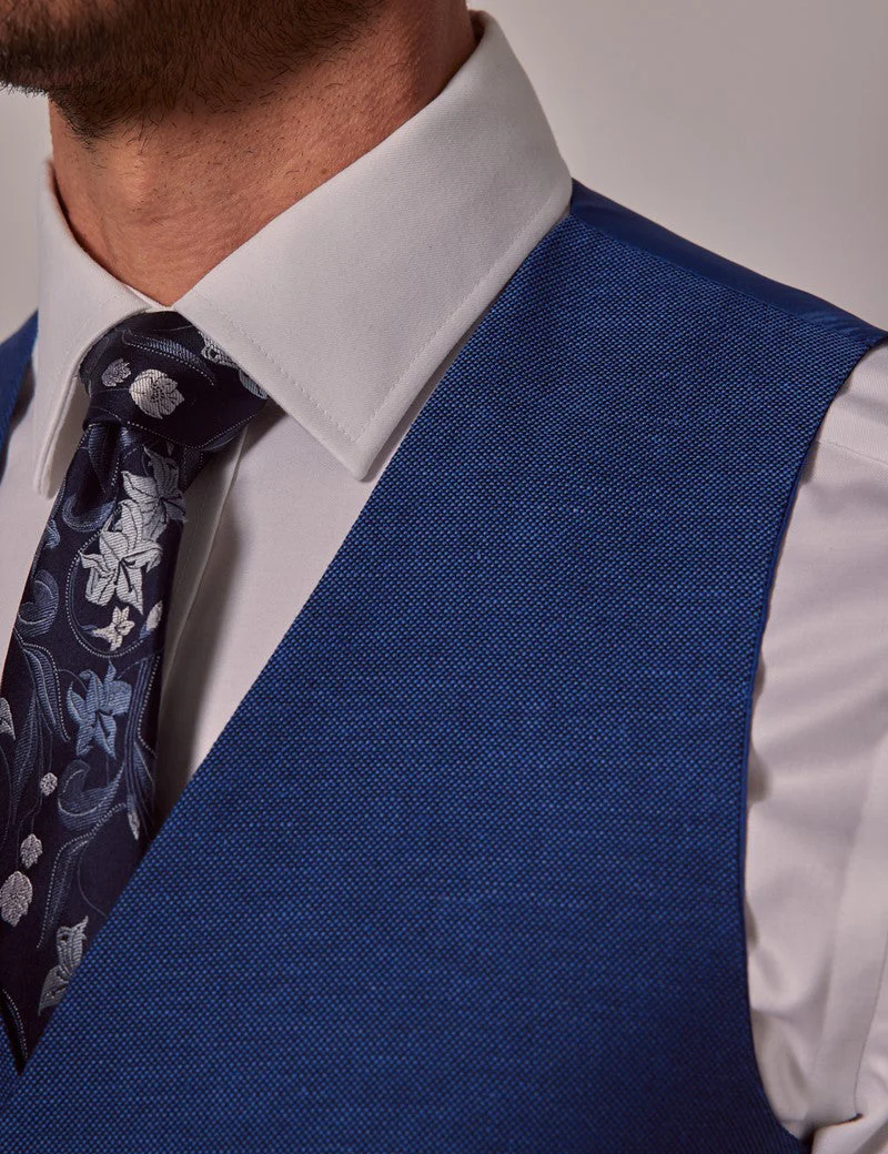 Mens Linen Suit For Beach Wedding - Summer Suit in Royal Blue Slim Fit - Image 13