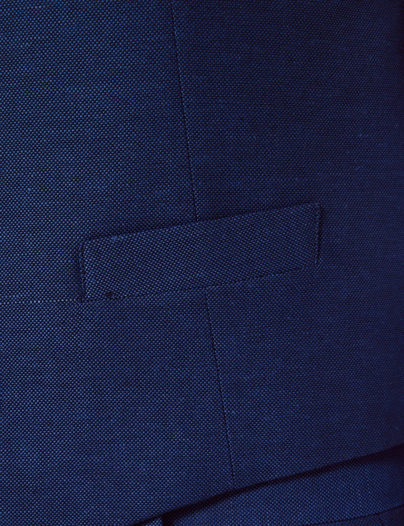 Mens Linen Suit For Beach Wedding - Summer Suit in Royal Blue Slim Fit - Image 7
