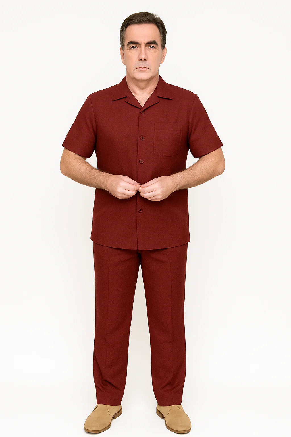 Mens Linen Walking Suit - Burgundy Summer Outfit - Mens Linen Suit - Image 8