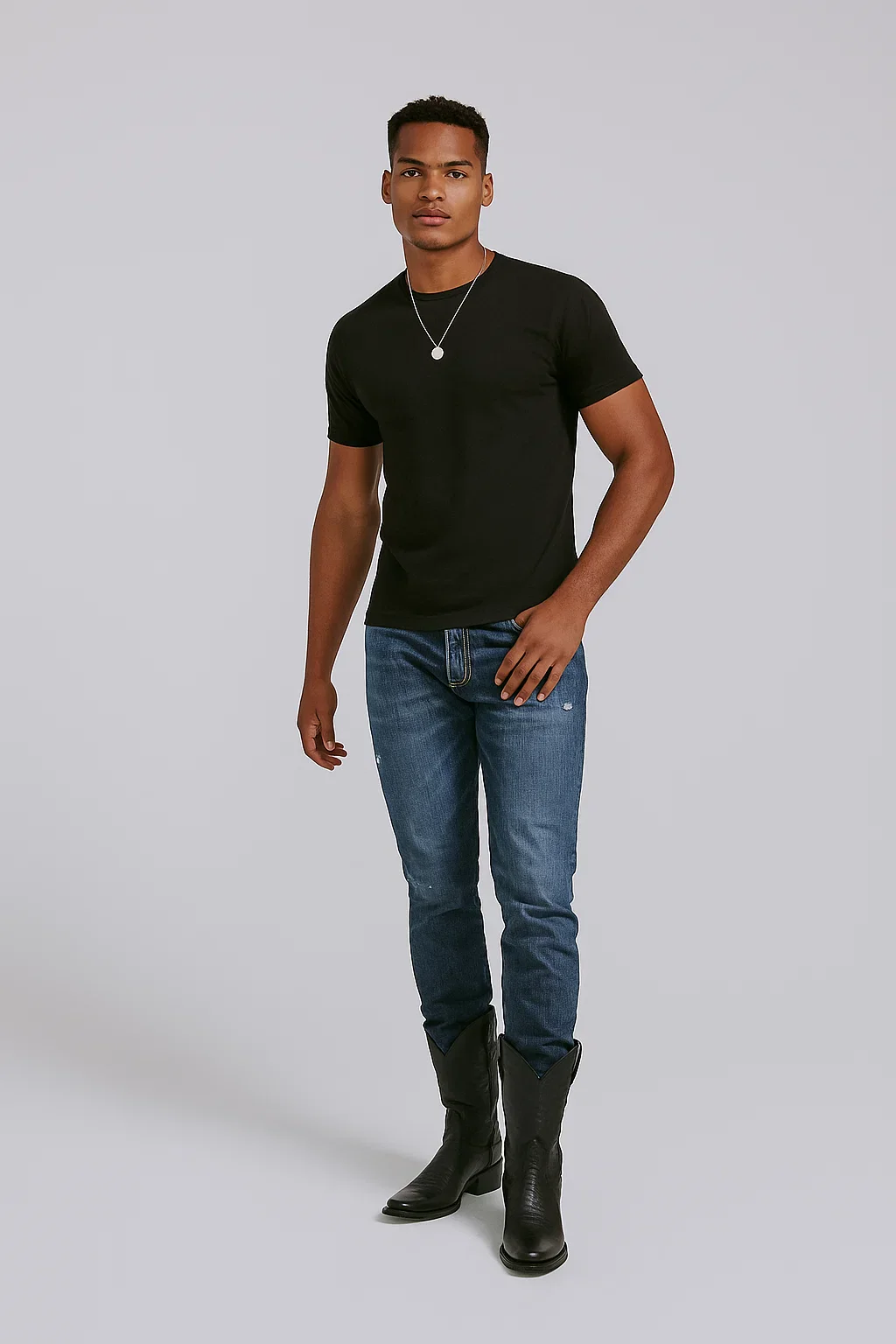Men's Los Altos Boots Genuine Premium Leather 7 Toe Leather Lining Black Dress Cowboy Boot Cheap Priced For Sale Online Handcrafted - Image 2
