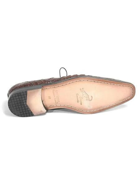 Mens Los Altos Brown Genuine Caiman Belly Lace Up - Image 3