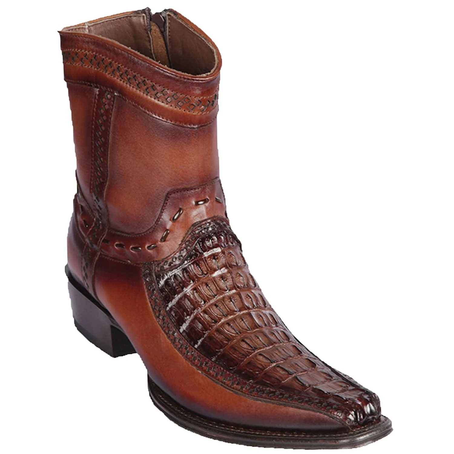 Men's Los Altos Caiman Tail and Deer European Toe Short Boots 76BF01 - Image 2