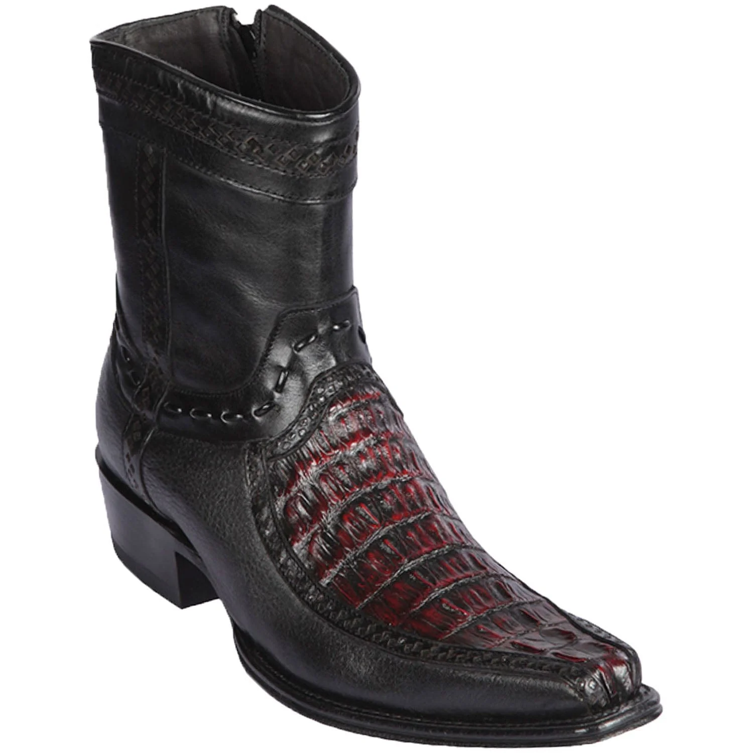 Men's Los Altos Caiman Tail and Deer European Toe Short Boots 76BF01 - Image 3