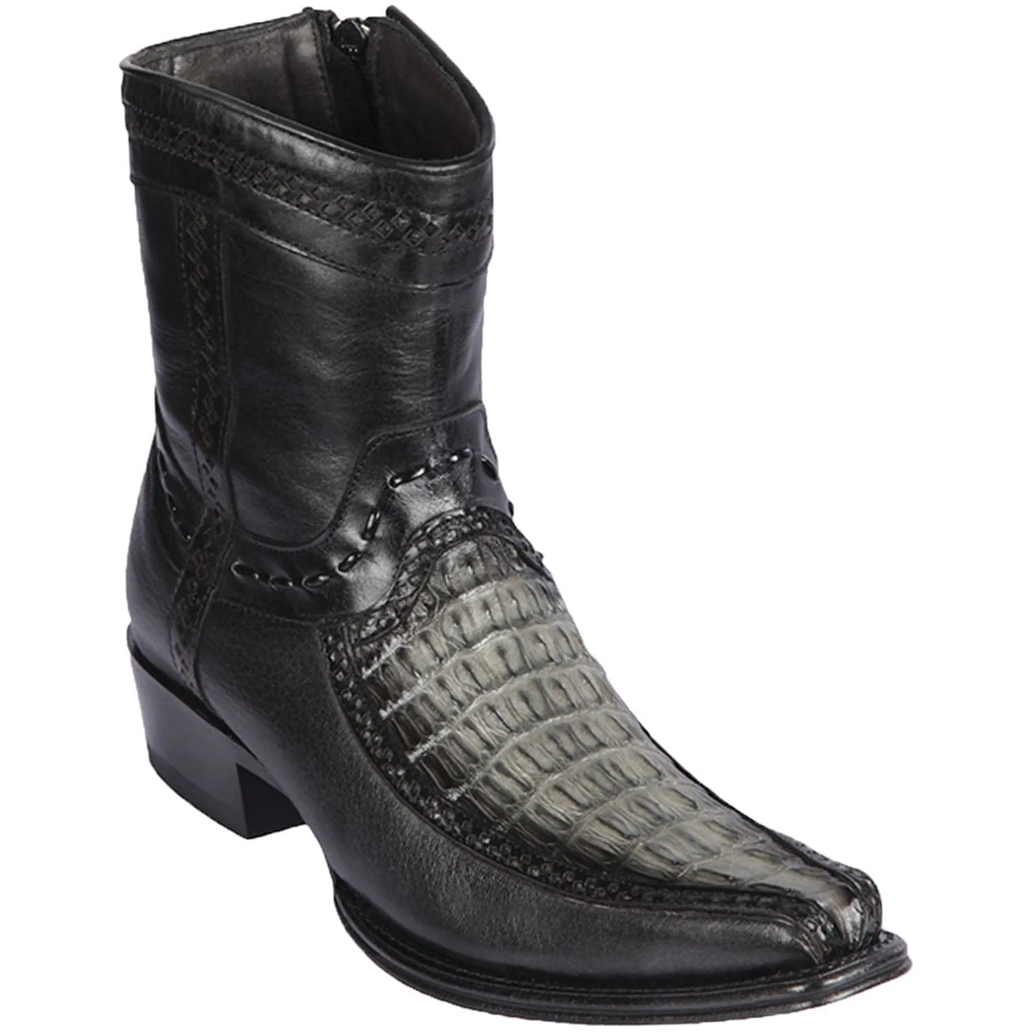 Men's Los Altos Caiman Tail and Deer European Toe Short Boots 76BF01 - Image 4