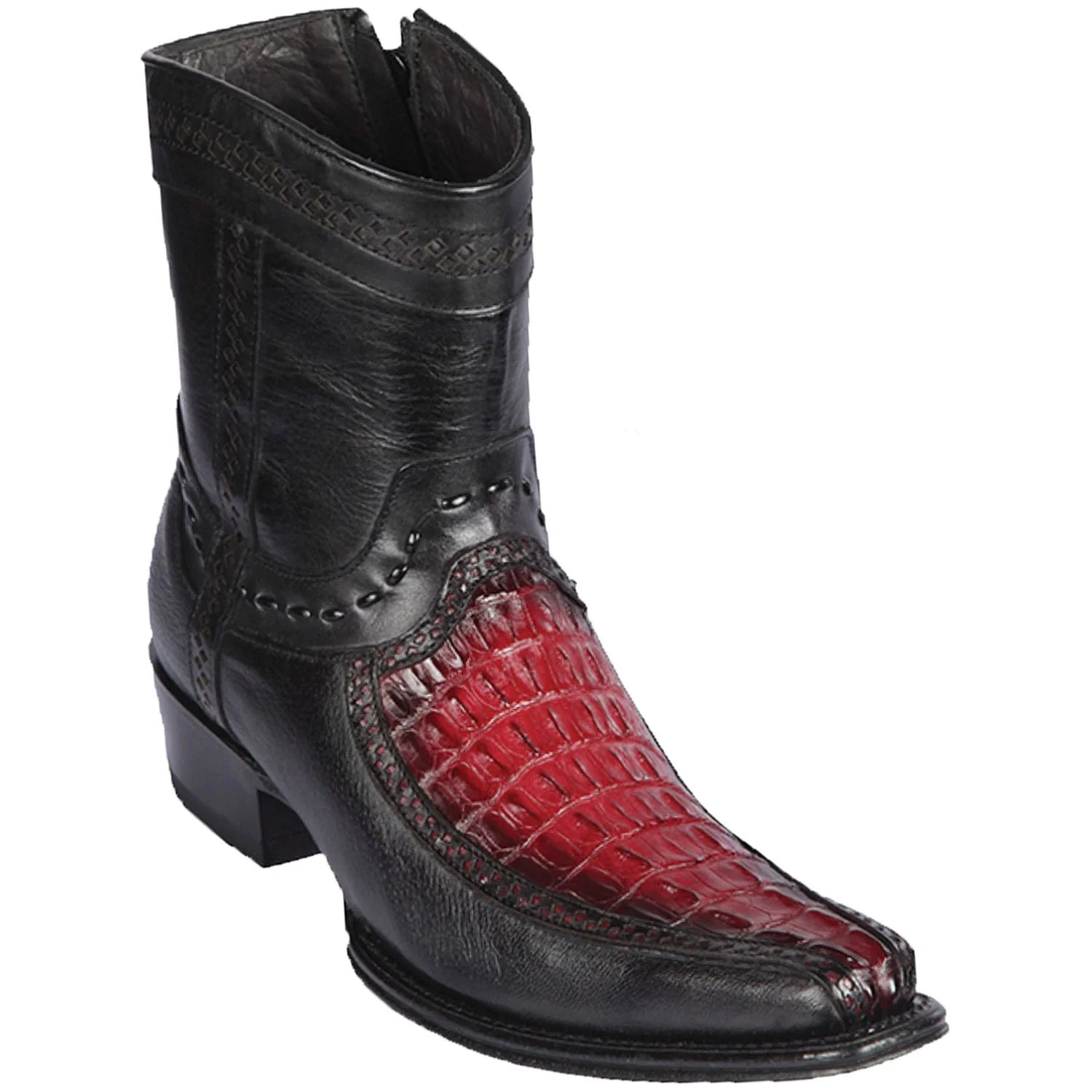 Men's Los Altos Caiman Tail and Deer European Toe Short Boots 76BF01 - Image 5