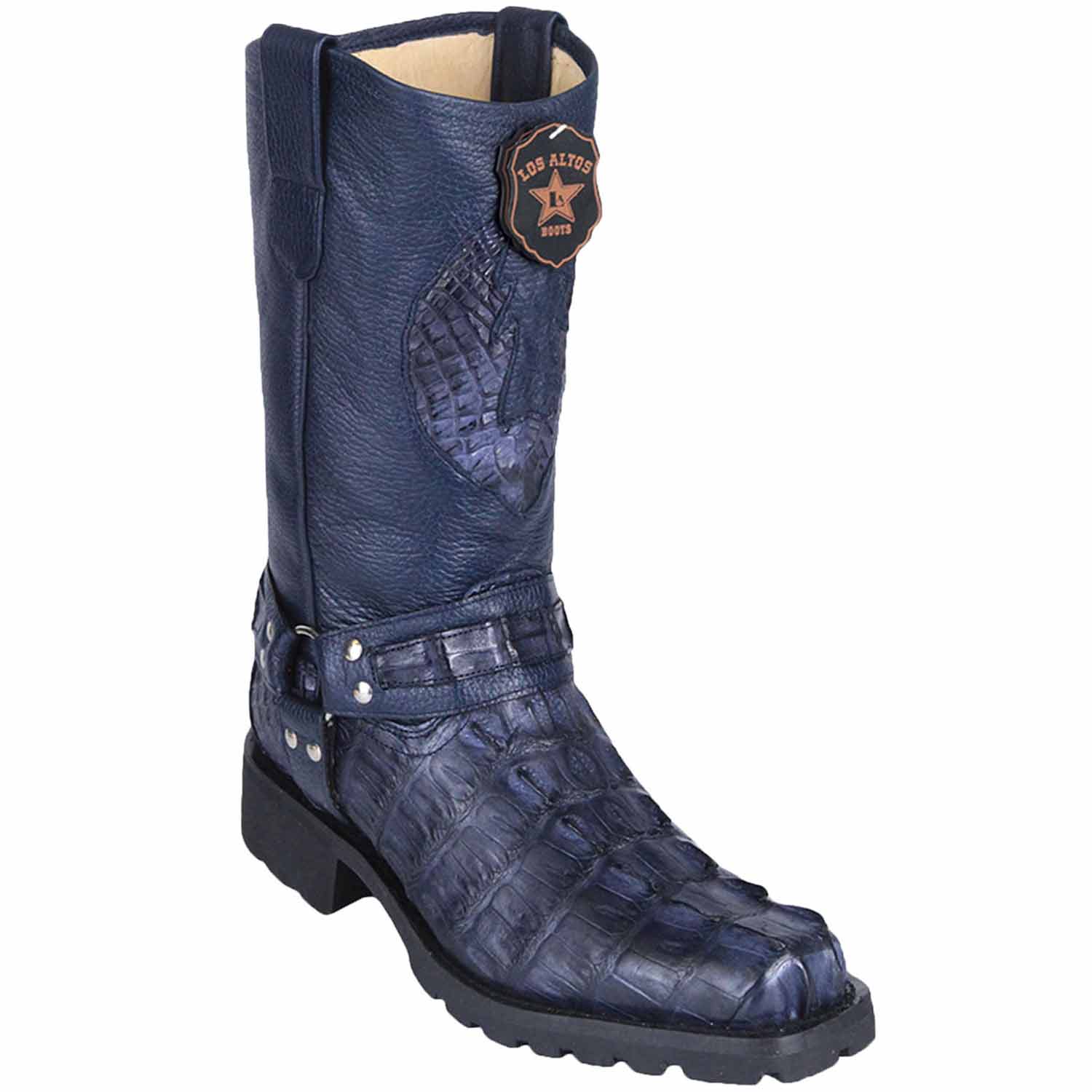Men's Los Altos Caiman Tail Skin Biker Boots - Image 4