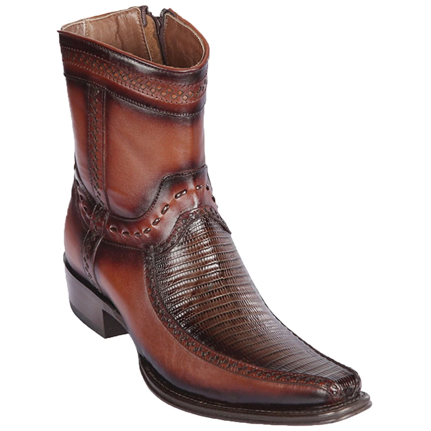 Men's Los Altos Lizard and Deer Skin European Toe Short Boots 76BF07 - Image 2