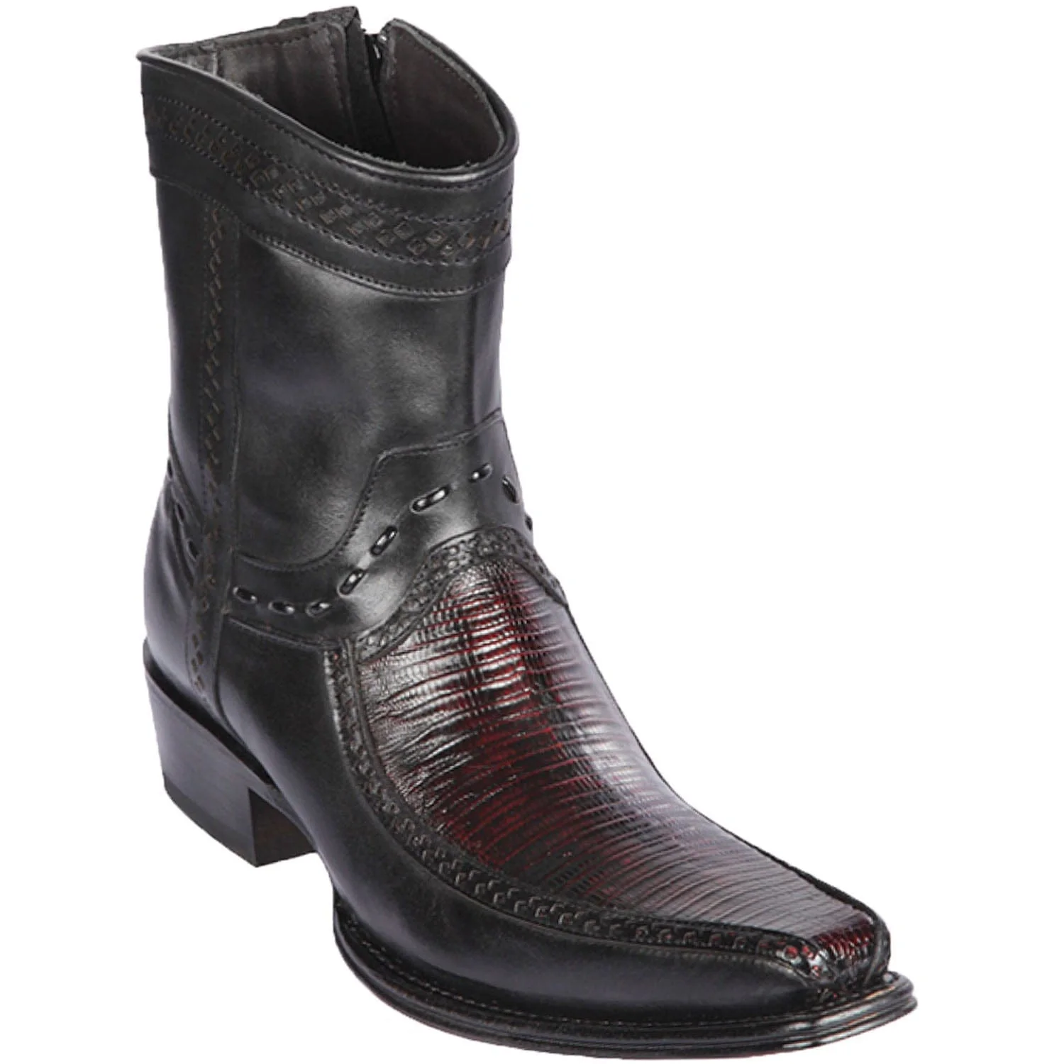 Men's Los Altos Lizard and Deer Skin European Toe Short Boots 76BF07 - Image 3