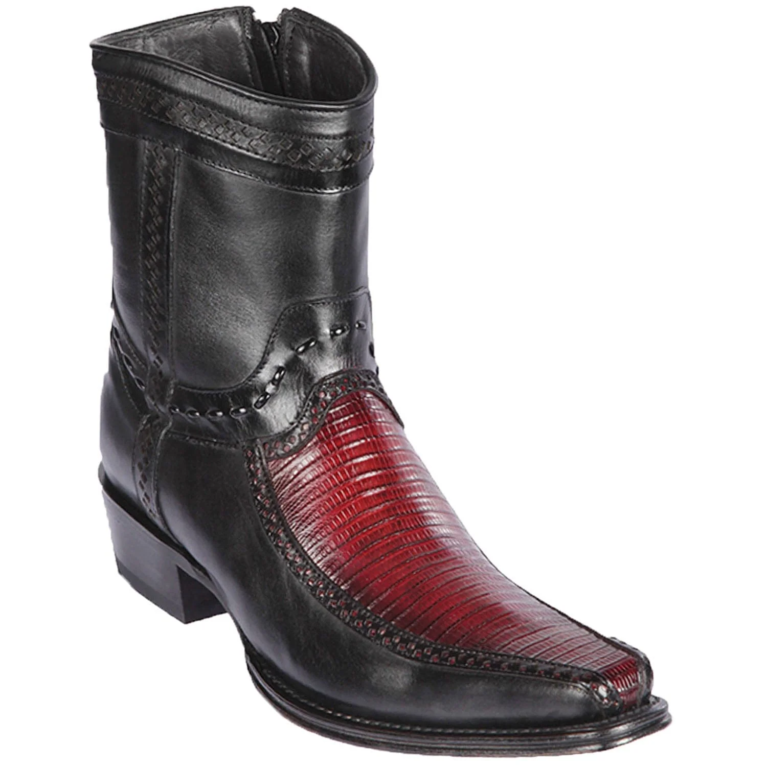 Men's Los Altos Lizard and Deer Skin European Toe Short Boots 76BF07 - Image 6